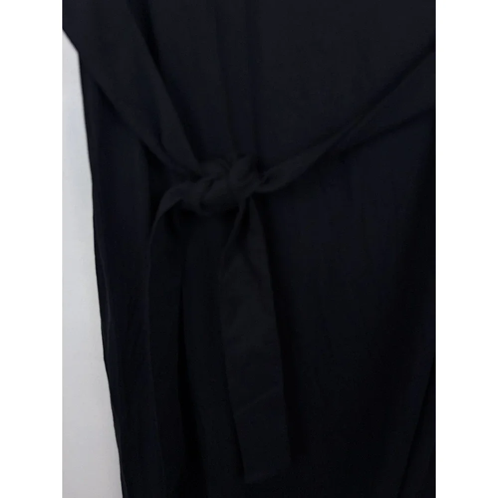 Majestic Filatures 3 Medium Midi T Shirt Dress Black Belted Soft Capsule Minimal